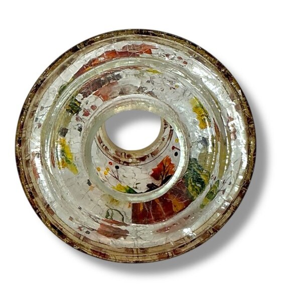 Yankee Candle Shade Crackle Glass Fall Autumn Thanksgiving Pumpkin Harvest - Picture 7 of 16